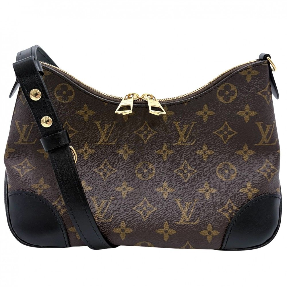 Louis Vuitton Shoulder Bag Monogram Boulogne PM Crossbody Black Noir Brown Gold