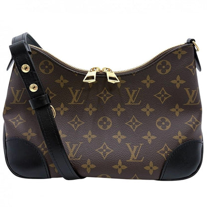 Louis Vuitton Shoulder Bag Monogram Boulogne PM Crossbody Black Noir Brown Gold