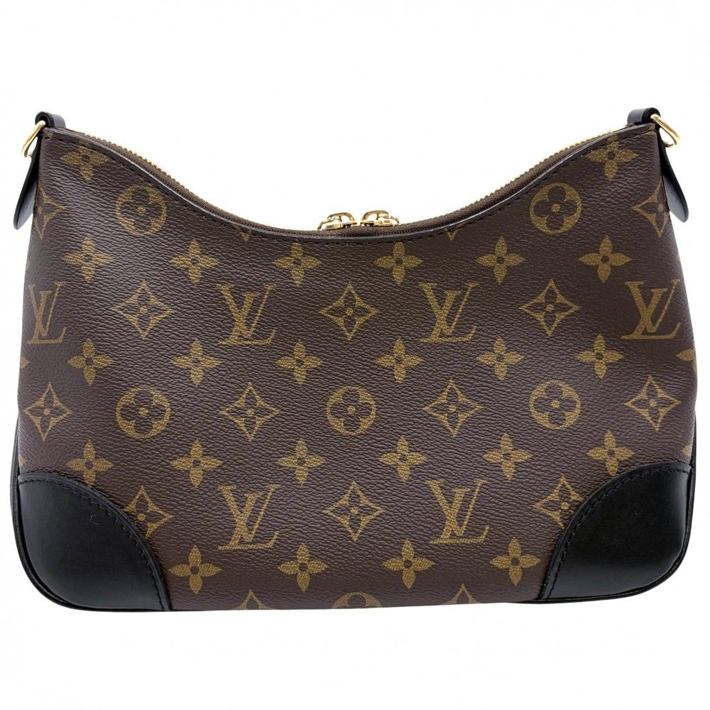 Louis Vuitton Shoulder Bag Monogram Boulogne PM Crossbody Black Noir Brown Gold — view 2
