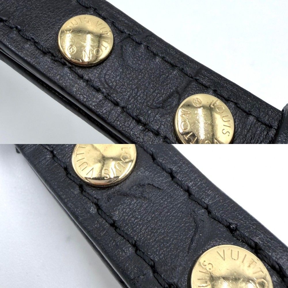 Louis Vuitton Shoulder Bag Monogram Boulogne PM Crossbody Black Noir Brown Gold — view 9
