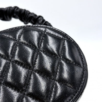 Chanel Quilted Vanity Mini Bag CC Logo Leather Black Gold — view 6