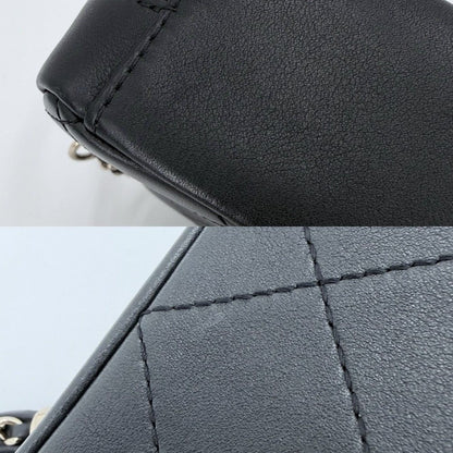 Chanel Shoulder Bag Pochette CC Logo 2-Way Crossbody Quilted Leather Black Gold — view 8