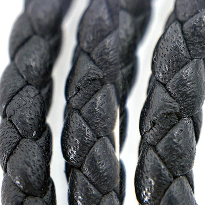Hermes Bracelet Leather Tourni Tresse Cord Black Silver — view 5