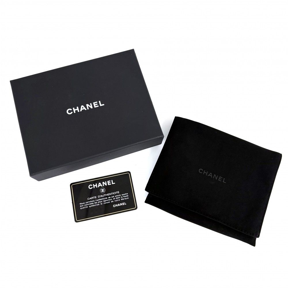 Chanel Trifold Wallet Quilted Timeless Classic Mini Compact Snap Button Caviar — view 9