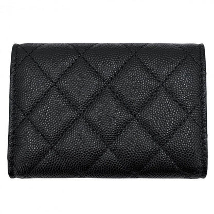 Chanel Trifold Wallet Quilted Timeless Classic Mini Compact Snap Button Caviar — view 2