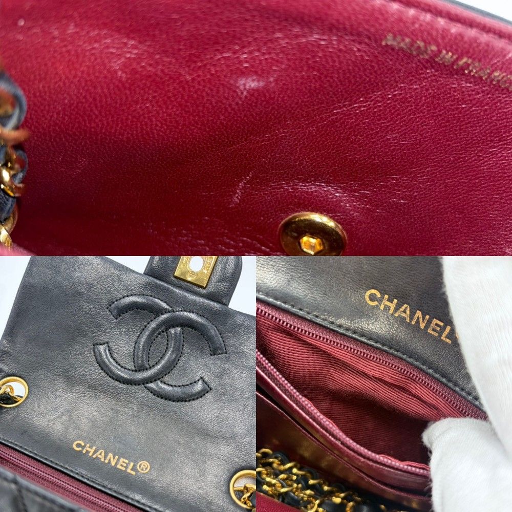 Chanel Shoulder Bag Mini Quilted Chain Turnlock Crossbody Mini Vintage CC Logo — view 8