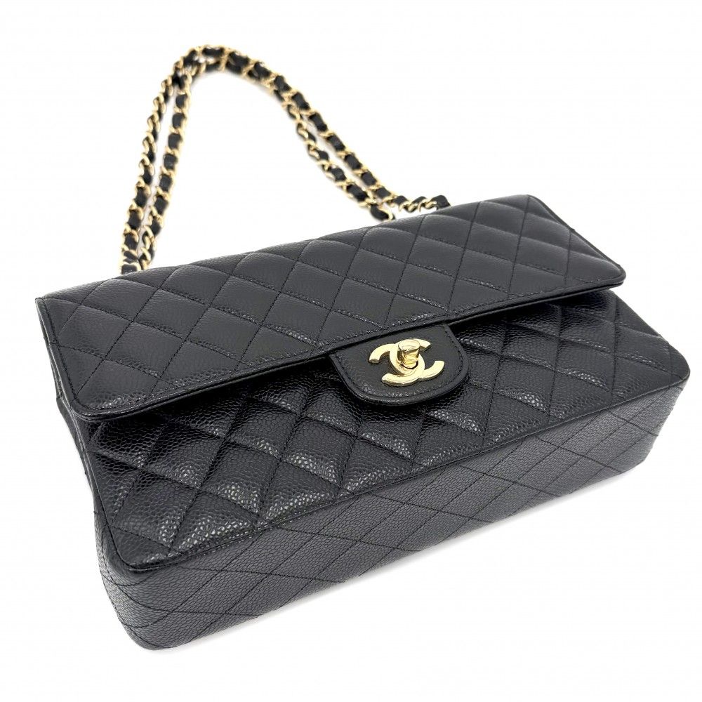 Chanel Shoulder Bag Quilted 25 Double Flap Chain Crossbody CC Logo Turnlock — view 3