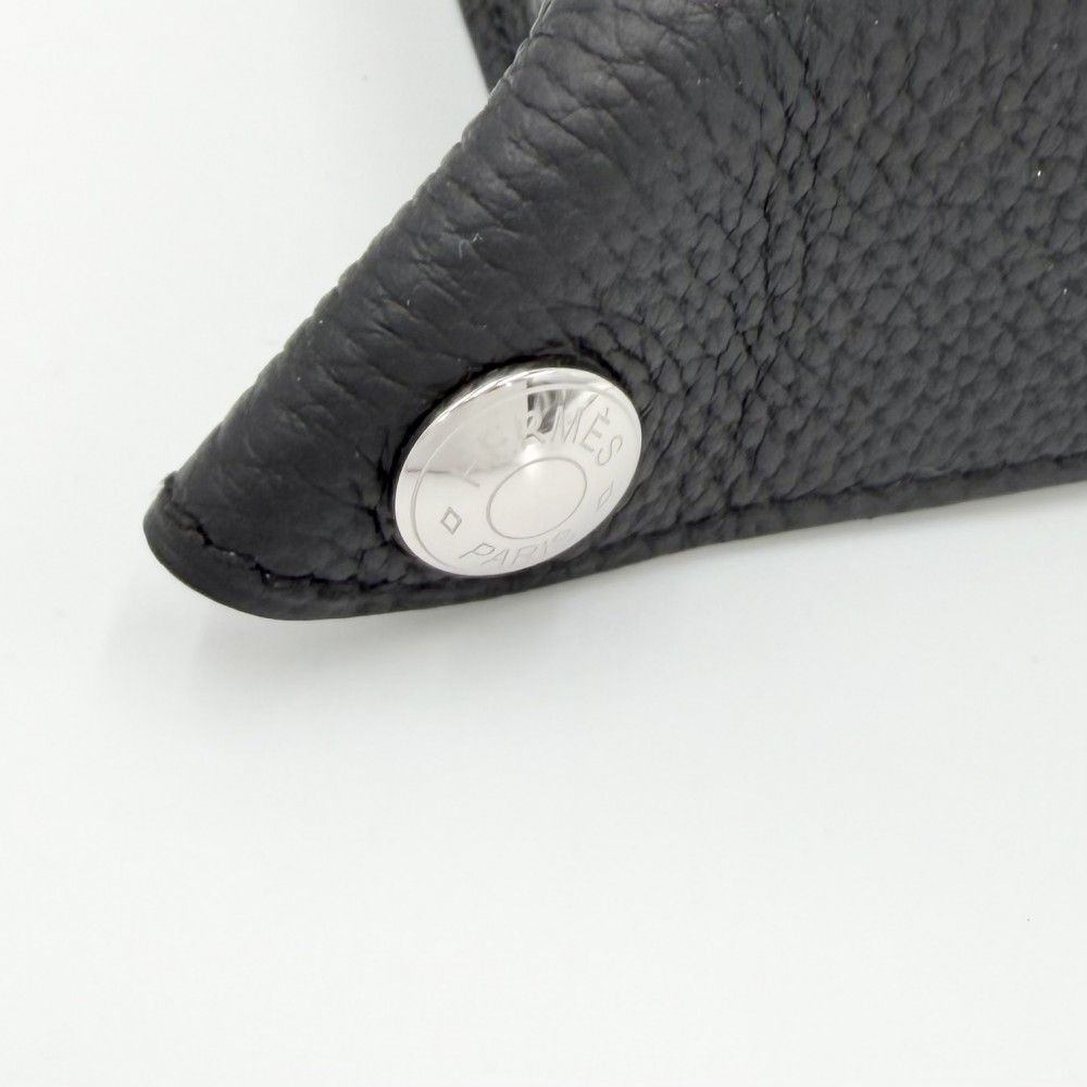 Hermes Shoulder Bag Vidopoche Leather Black Silver — view 6