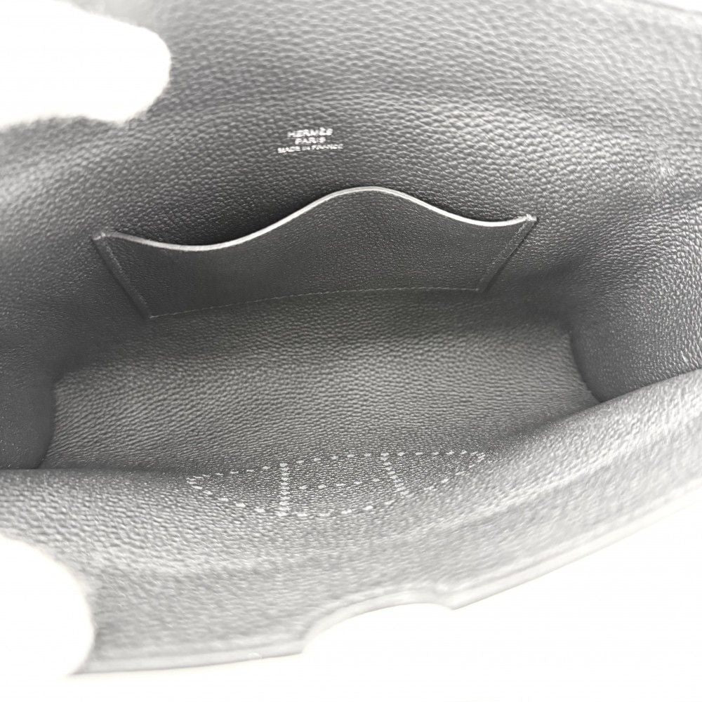 Hermes Shoulder Bag Vidopoche Leather Black Silver — view 4
