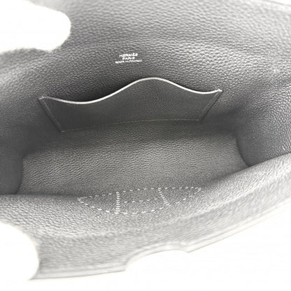 Hermes Shoulder Bag Vidopoche Leather Black Silver — view 4