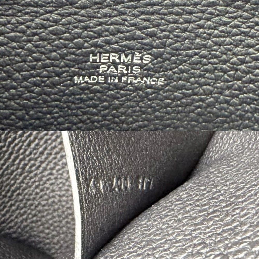 Hermes Shoulder Bag Vidopoche Leather Black Silver — view 5