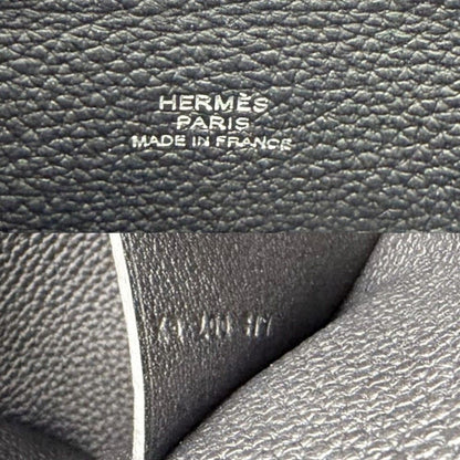 Hermes Shoulder Bag Vidopoche Leather Black Silver — view 5