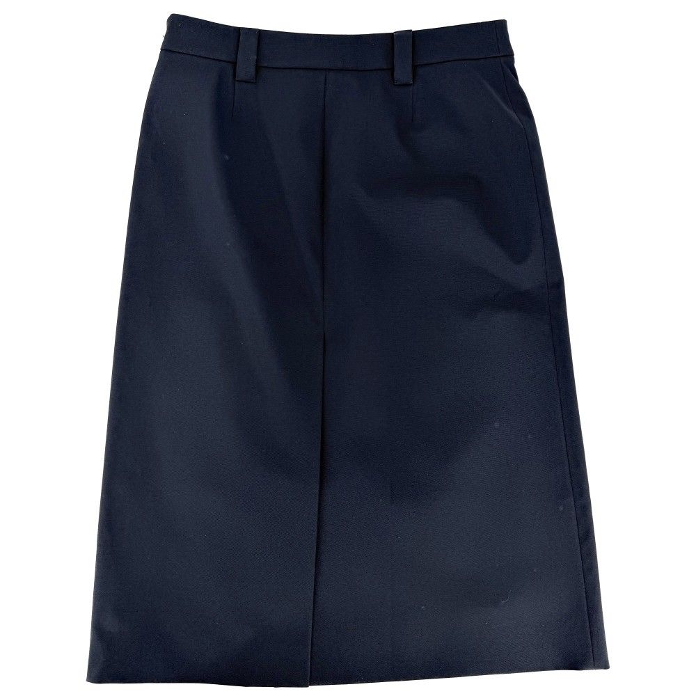 Prada Skirt Triangle Logo Simple 40 Navy Polyester Elastane — view 2