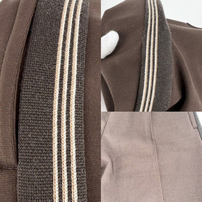 Miu Miu Miu Pants Jersey Back Logo Bottom Side Line 38 Brown Rayon Nylon — view 5
