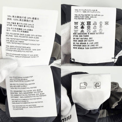 Miu Miu Miu Skirt Logo Pleated 38 Navy Recycled Polyester Cotton — view 4