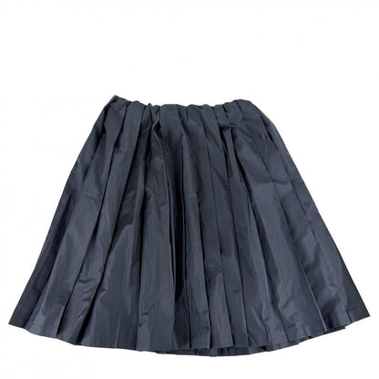 Miu Miu Miu Skirt Logo Pleated 38 Navy Recycled Polyester Cotton — view 2