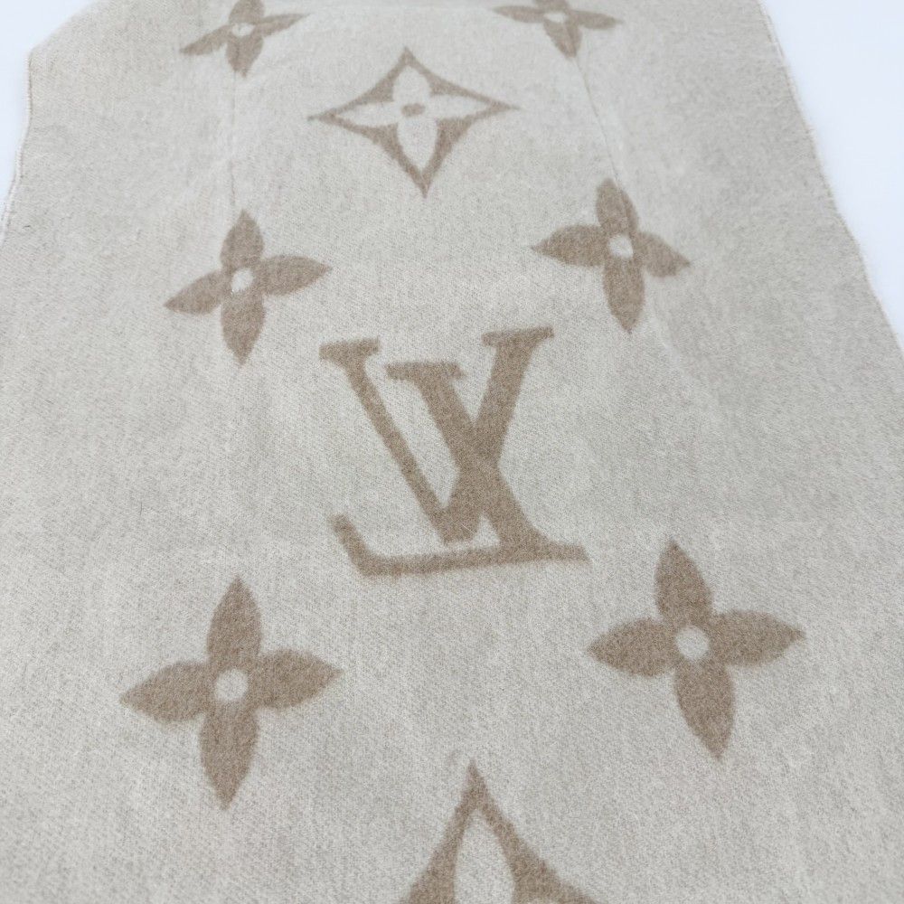 Louis Vuitton Scarf Monogram Cordray Cavic Cashmere Mink Beige Ivory Winter — view 7