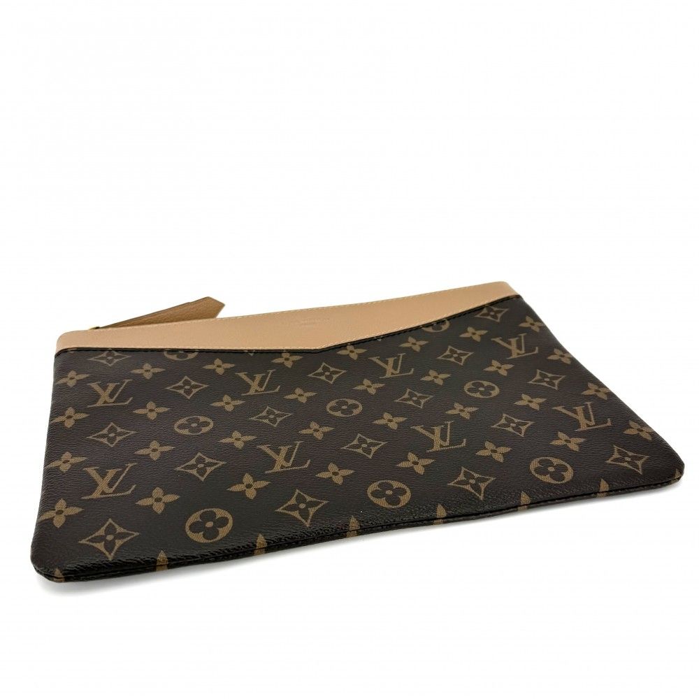 Louis Vuitton Clutch Daily Pouch Second Monogram Canvas Brown Gold — view 3