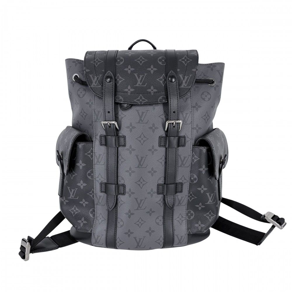 Louis Vuitton Backpack Monogram Eclipse Reverse Christopher MM Black Silver