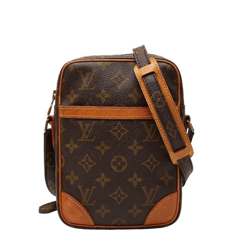 Louis Vuitton Monogram Danube Crossbody Shoulder Bag Brown Leather