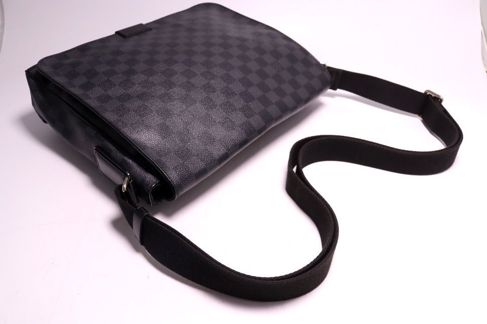 Louis Vuitton Damier Graphite District MM Leather Shoulder Bag — view 6