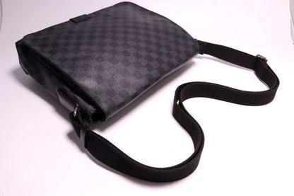 Louis Vuitton Damier Graphite District MM Leather Shoulder Bag — view 6