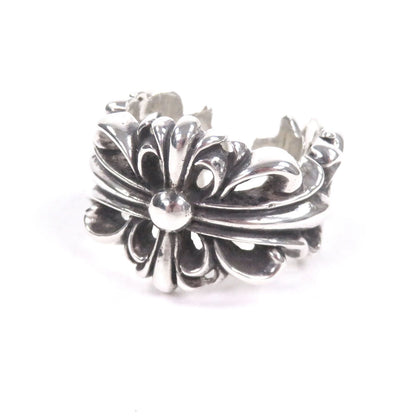 Chrome Hearts Dbl Flrl Crs Double Floral Cross Ring Silver