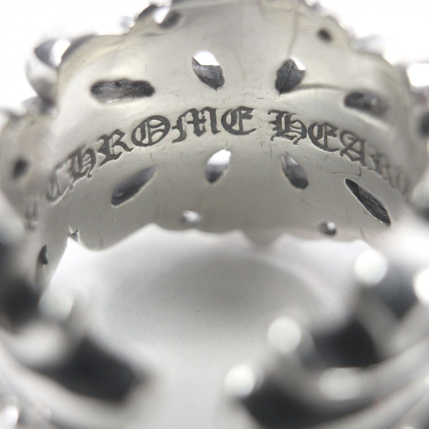 Chrome Hearts Dbl Flrl Crs Double Floral Cross Ring Silver — view 4