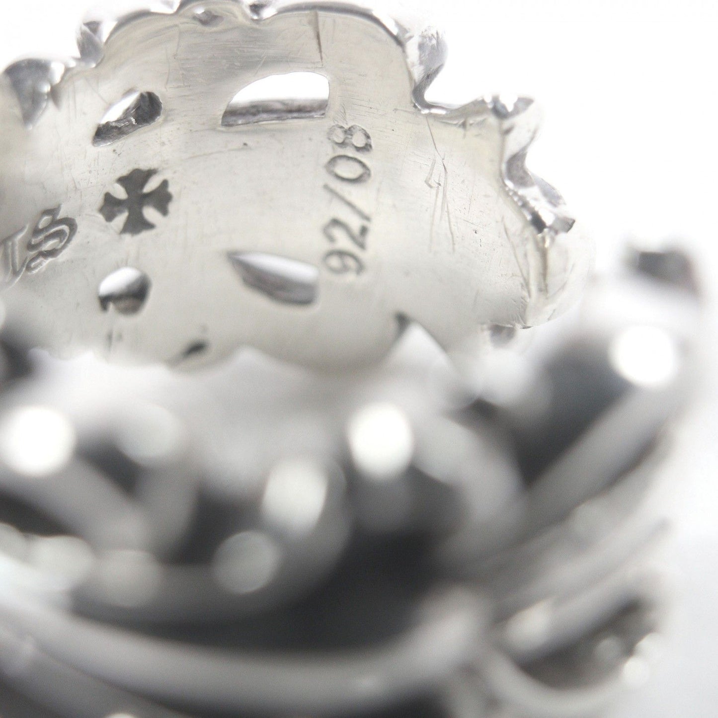 Chrome Hearts Dbl Flrl Crs Double Floral Cross Ring Silver — view 6