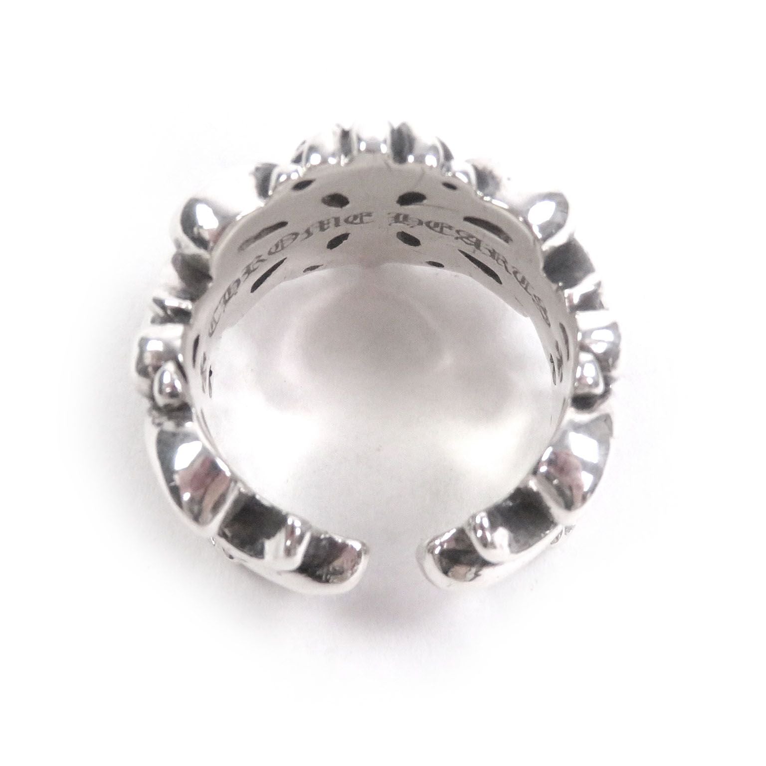Chrome Hearts Dbl Flrl Crs Double Floral Cross Ring Silver — view 2