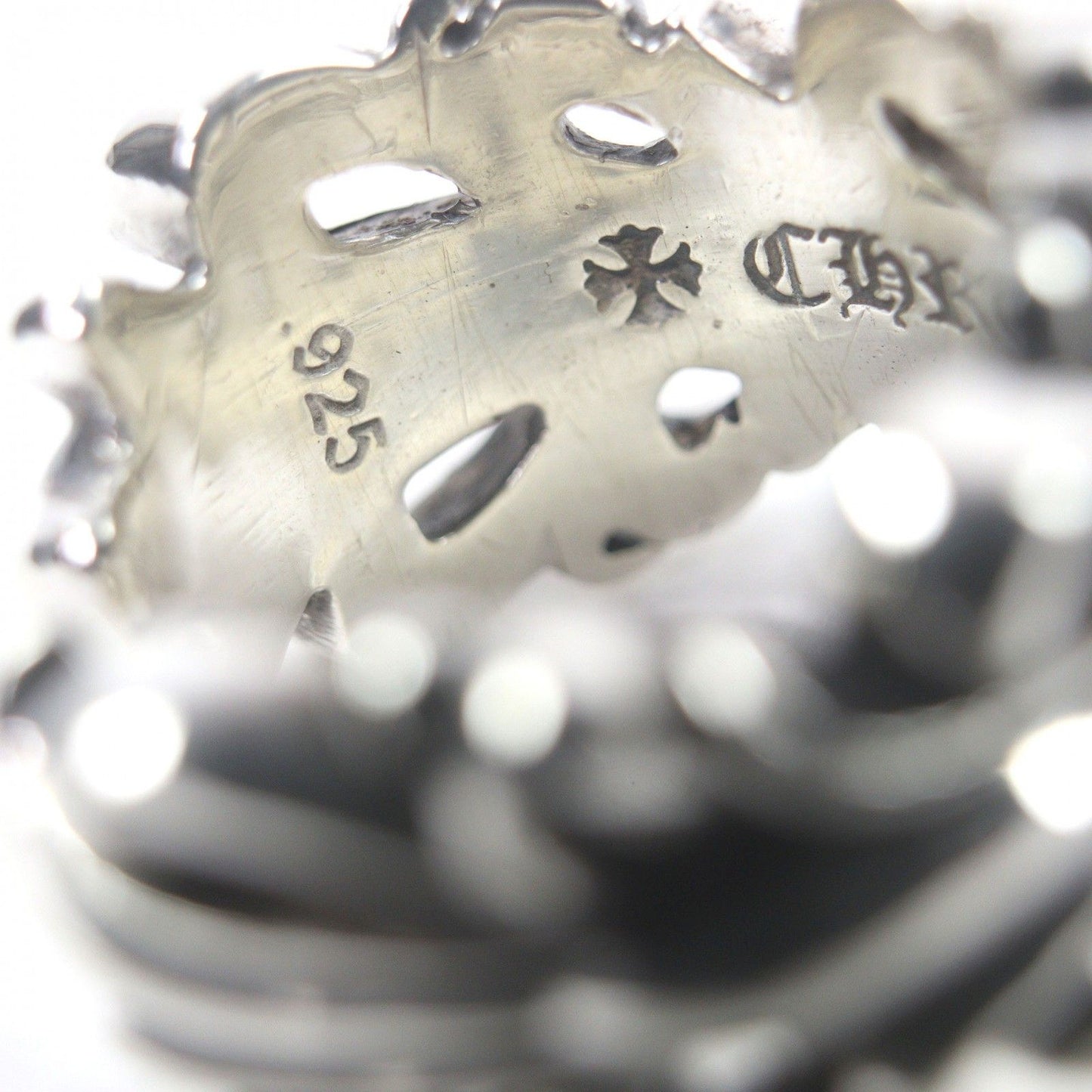 Chrome Hearts Dbl Flrl Crs Double Floral Cross Ring Silver — view 5