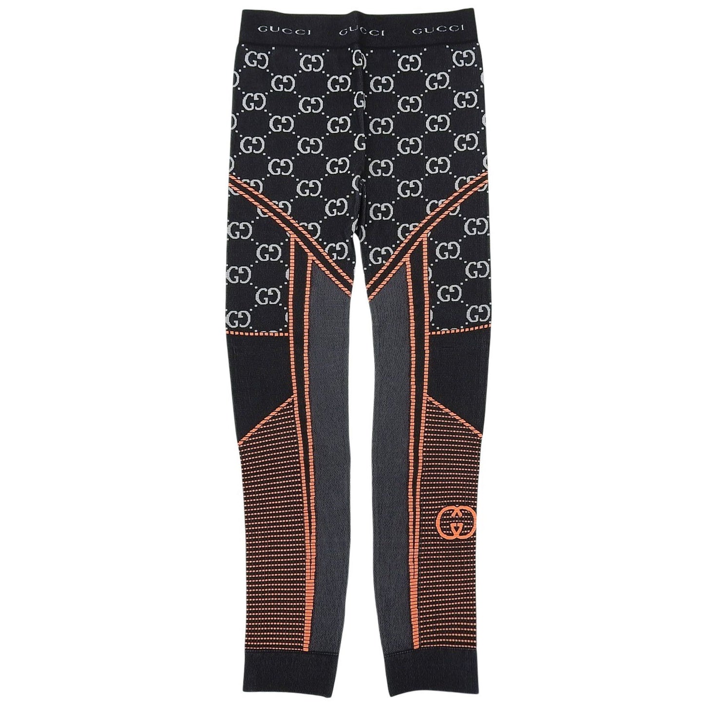 Gucci GG Jacquard Jersey Spats Jogging Pants Black Orange