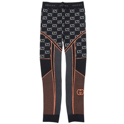 Gucci GG Jacquard Jersey Spats Jogging Pants Black Orange