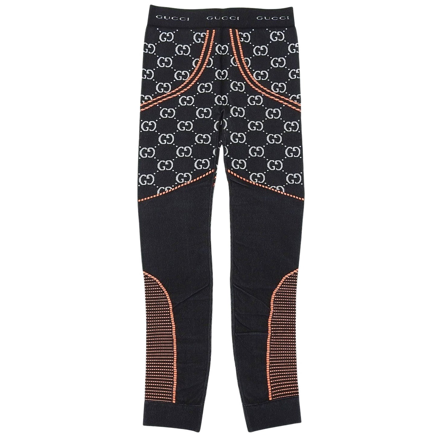 Gucci GG Jacquard Jersey Spats Jogging Pants Black Orange — view 2