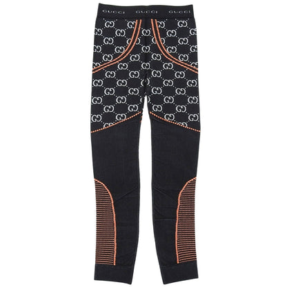 Gucci GG Jacquard Jersey Spats Jogging Pants Black Orange — view 2