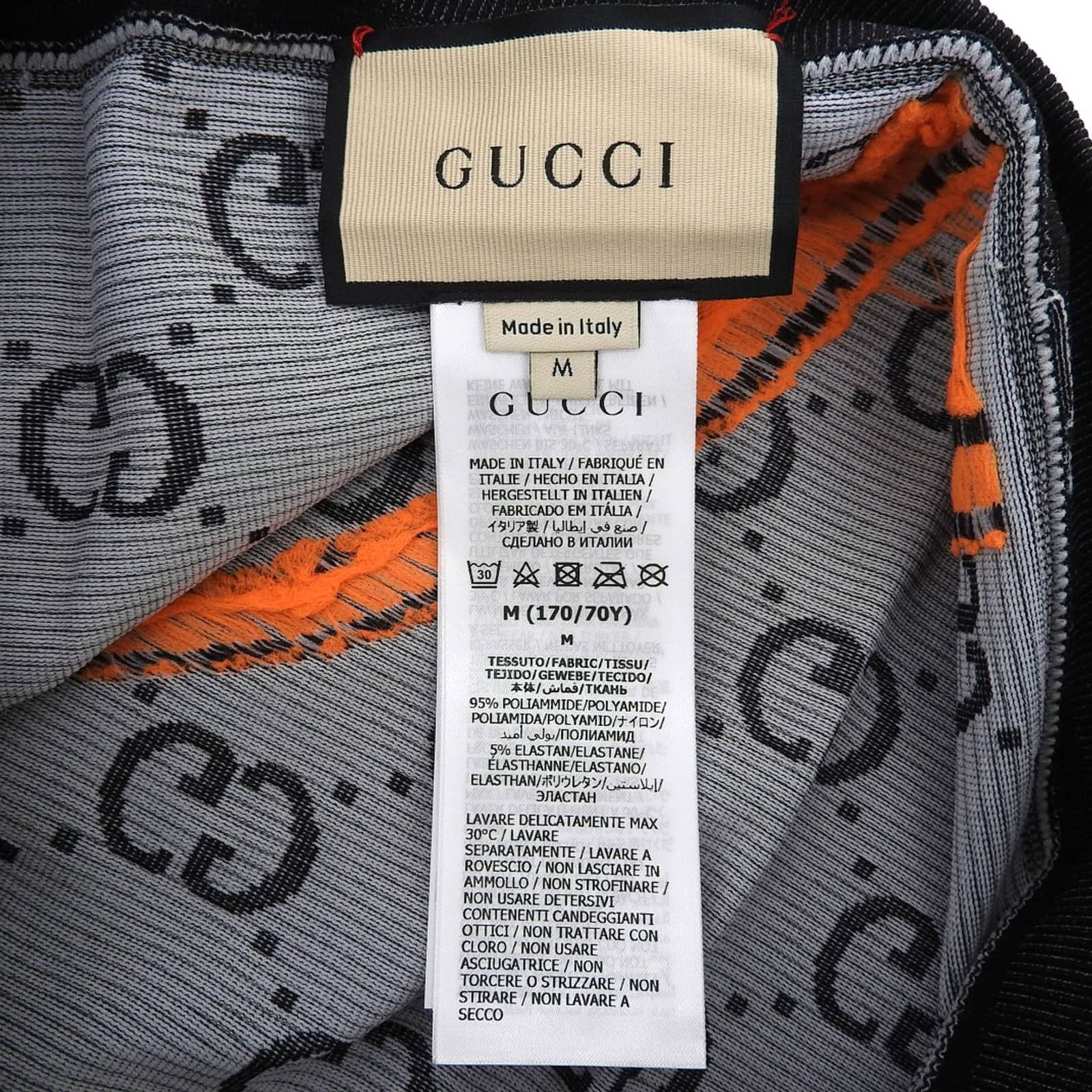 Gucci GG Jacquard Jersey Spats Jogging Pants Black Orange — view 5