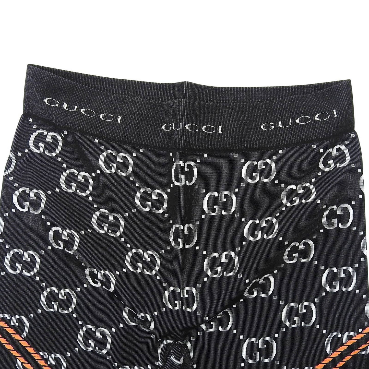 Gucci GG Jacquard Jersey Spats Jogging Pants Black Orange — view 3