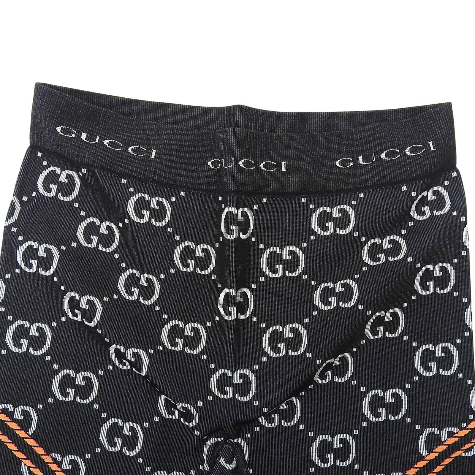 Gucci GG Jacquard Jersey Spats Jogging Pants Black Orange — view 3