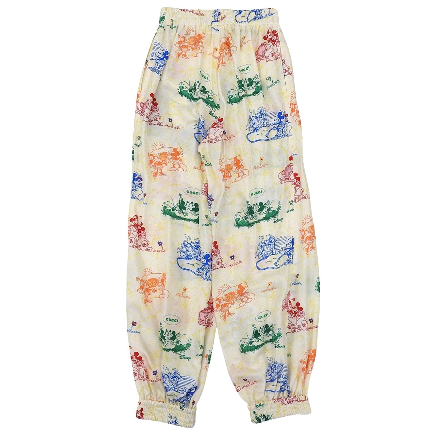 Gucci Disney Silk 100% All Over Pattern Joggers Pants Multicolor 36 — view 2