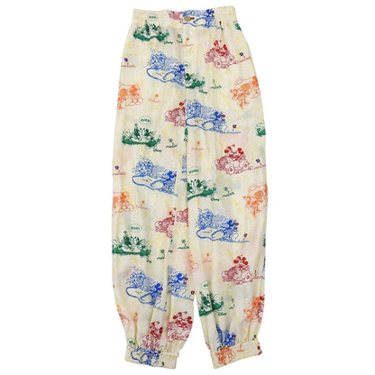 Gucci Disney Silk 100% All Over Pattern Joggers Pants Multicolor 36