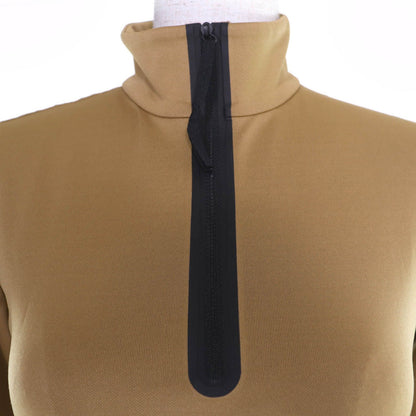 Gucci Cotton Logo Cropped Long Sleeve Top Brown Xxs — view 5