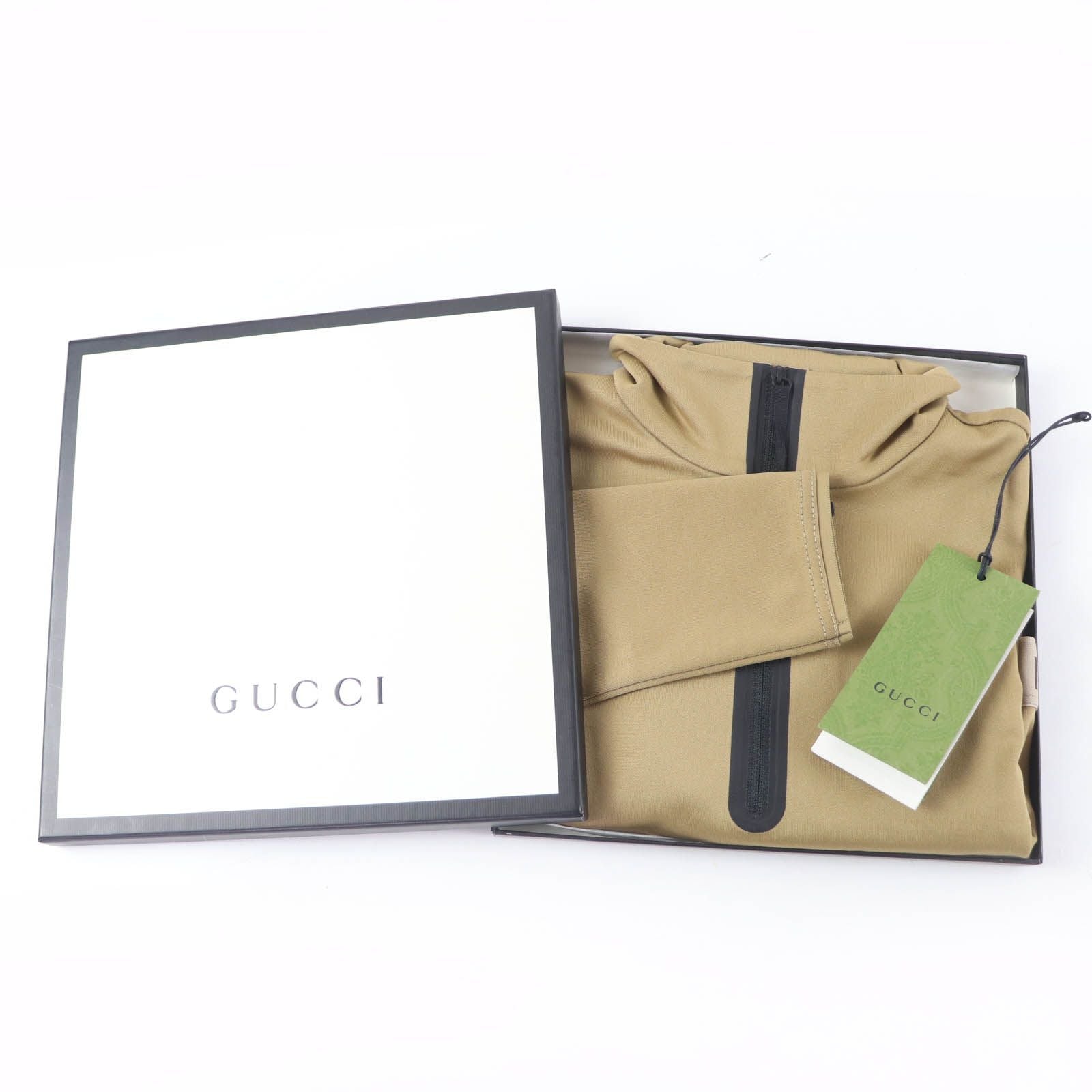 Gucci Cotton Logo Cropped Long Sleeve Top Brown Xxs — view 2