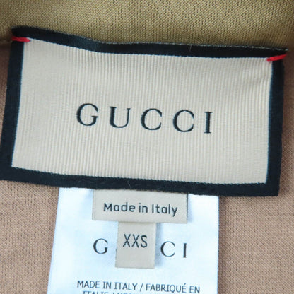 Gucci Cotton Logo Cropped Long Sleeve Top Brown Xxs — view 7