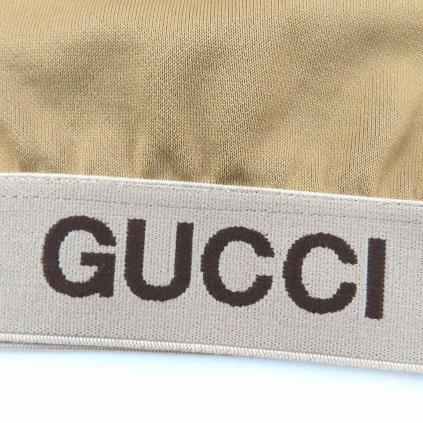 Gucci Cotton Logo Cropped Long Sleeve Top Brown Xxs — view 6