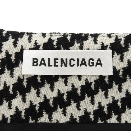 Balenciaga Wool Logo Plate Houndstooth Tight Skirt Black White 36 — view 6