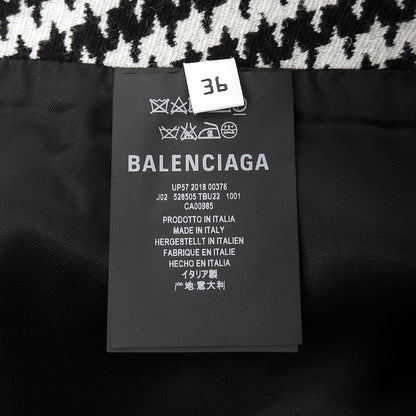 Balenciaga Wool Logo Plate Houndstooth Tight Skirt Black White 36 — view 7