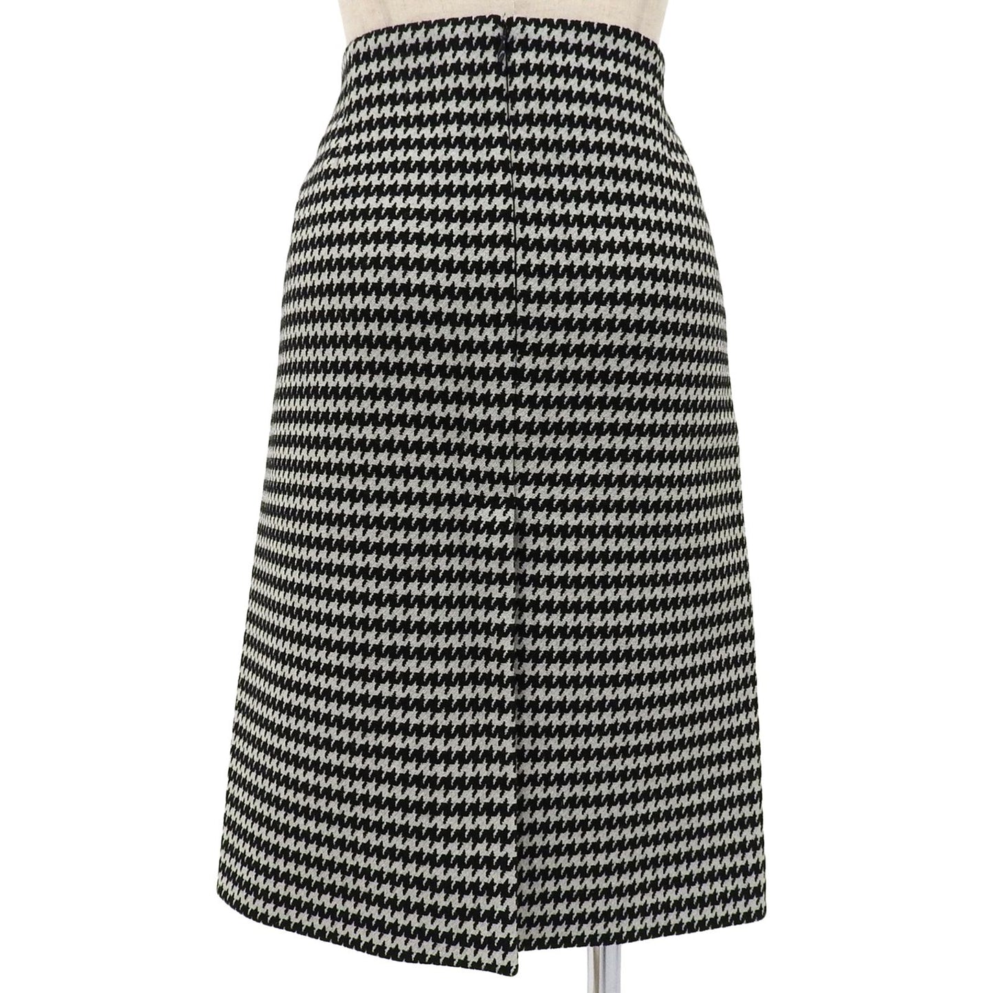 Balenciaga Wool Logo Plate Houndstooth Tight Skirt Black White 36 — view 2