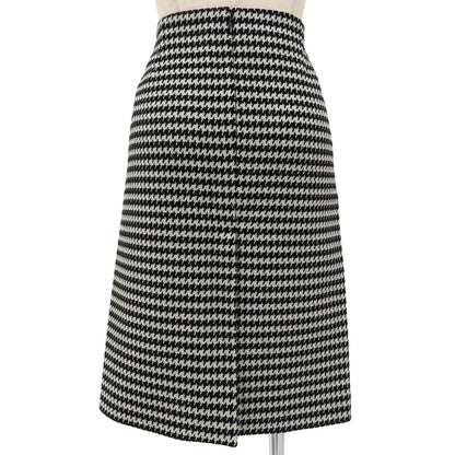 Balenciaga Wool Logo Plate Houndstooth Tight Skirt Black White 36 — view 2