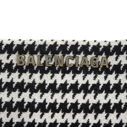 Balenciaga Wool Logo Plate Houndstooth Tight Skirt Black White 36 — view 5