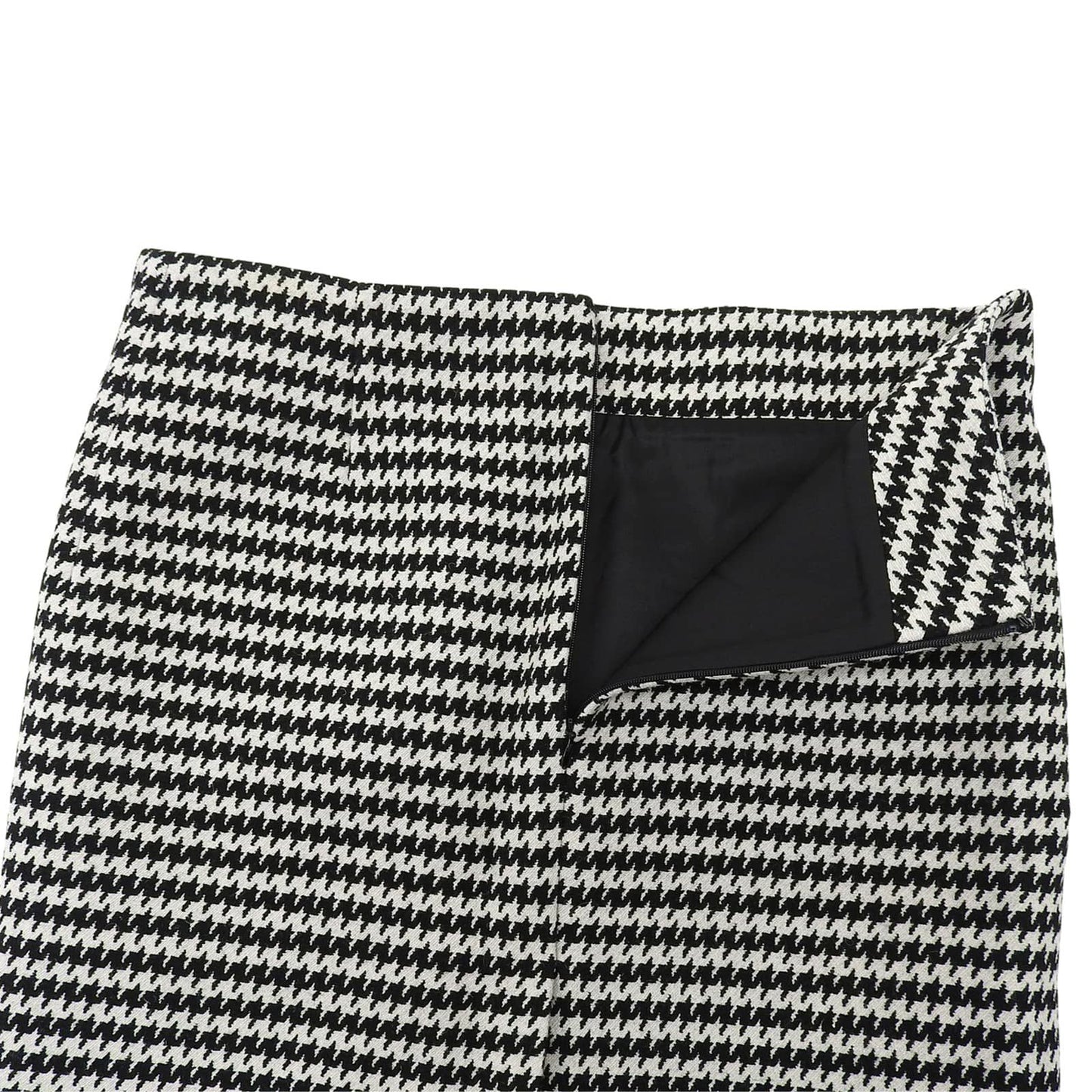 Balenciaga Wool Logo Plate Houndstooth Tight Skirt Black White 36 — view 4